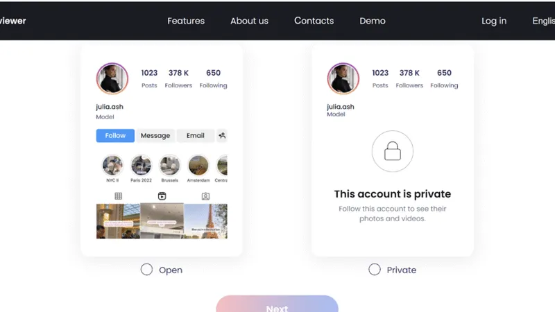 Peekviewer type of account