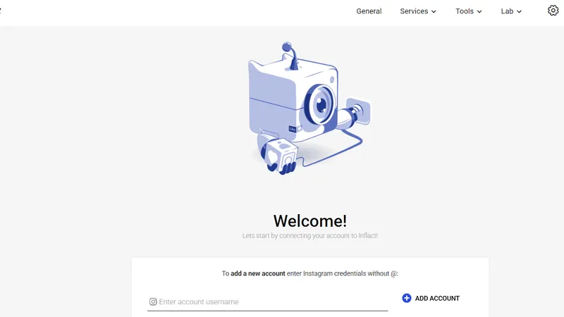 specify the account during signup with Inflact - step-by-step guide by Peekviewer