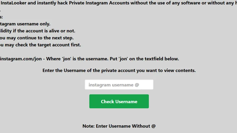 How Instalooker Works Step 1 – by Private Instagram Viewer Free