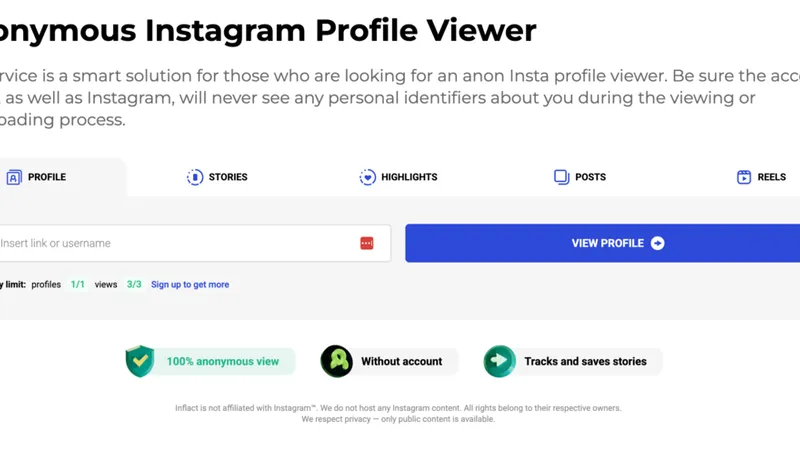 Free Instagram profile analyzer tools for public accounts: Inflact