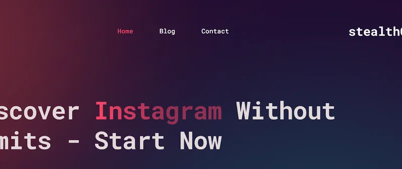 StealthGram main page
