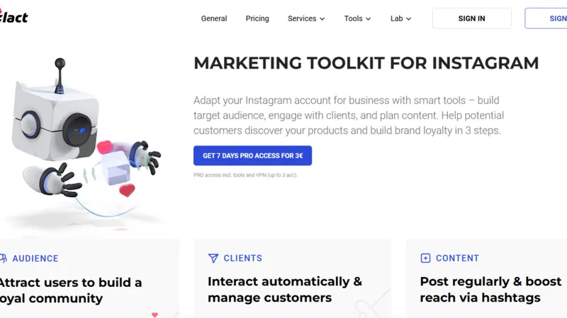 Inflact Instagram viewer that fails to access private accounts