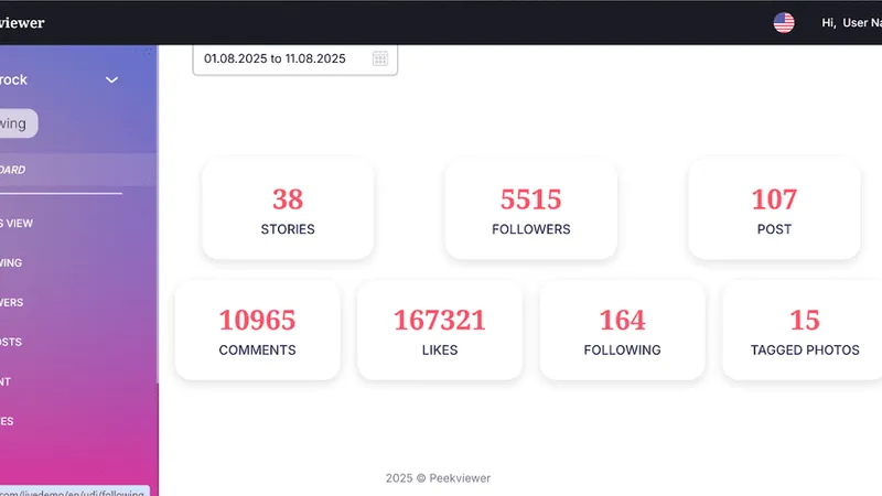 Dashboard Peekviewer