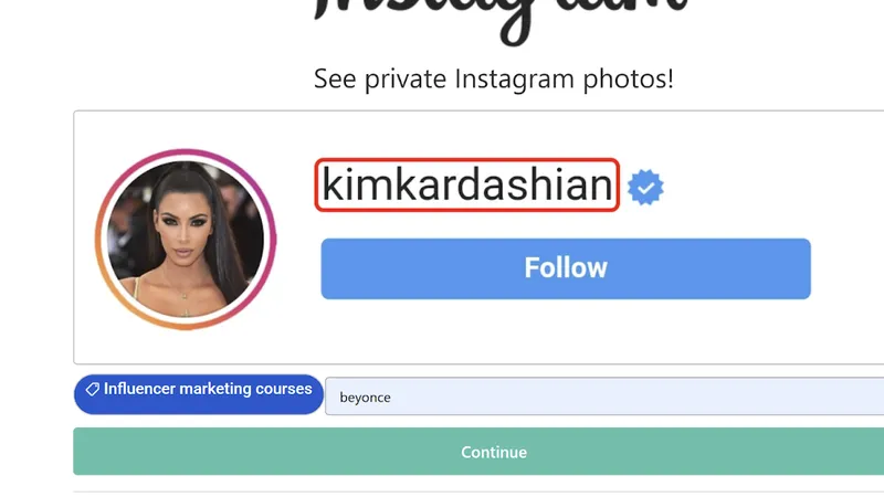 A screenshot demonstrating how to use Gwaa to write an Instagram profile