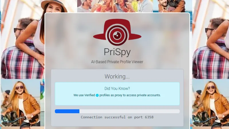 Is InstaSpy legit? A fake-looking "scanning" animation