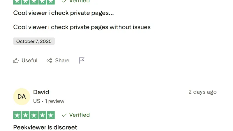 Peekviewer trustpilot reviews